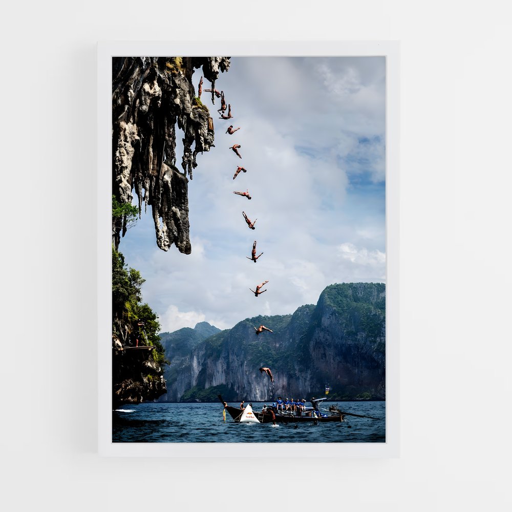 Poster Saut d'Adrénaline – affiche Plongeon de falaise (vue 3)